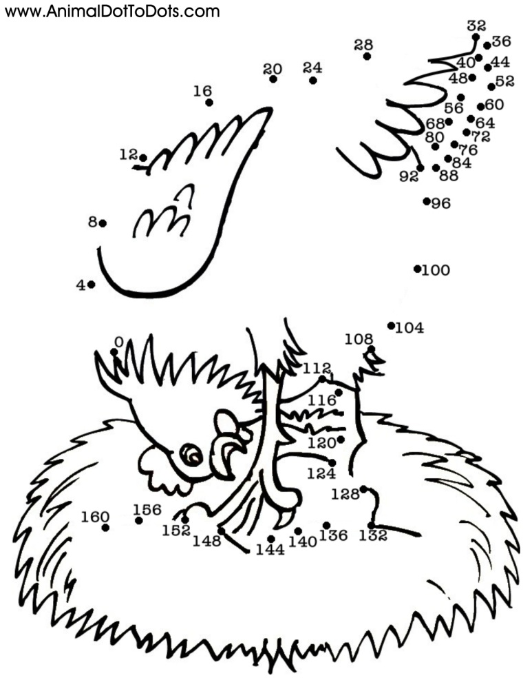 Difficult Free Printable Animal Dot-to-dot Worksheets