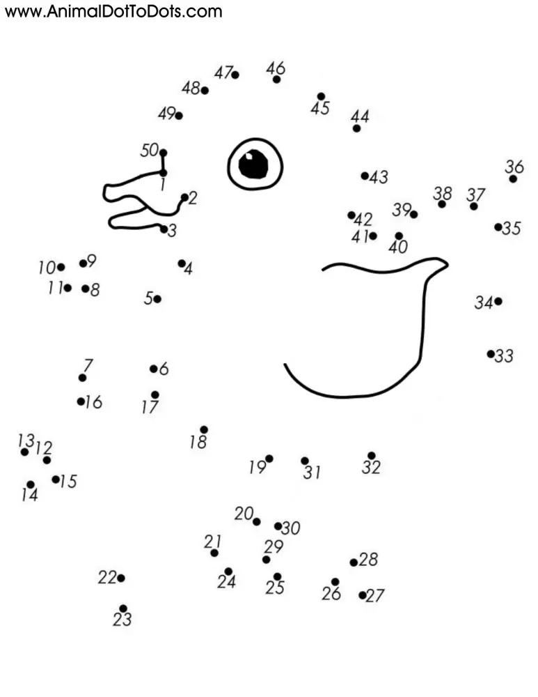 Easy Free Printable Animal Dot-to-dot Worksheets