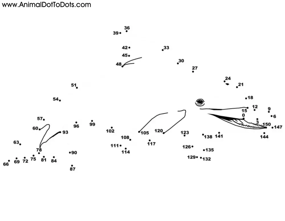 Free Printable Animal Dot-to-dot Dolphin