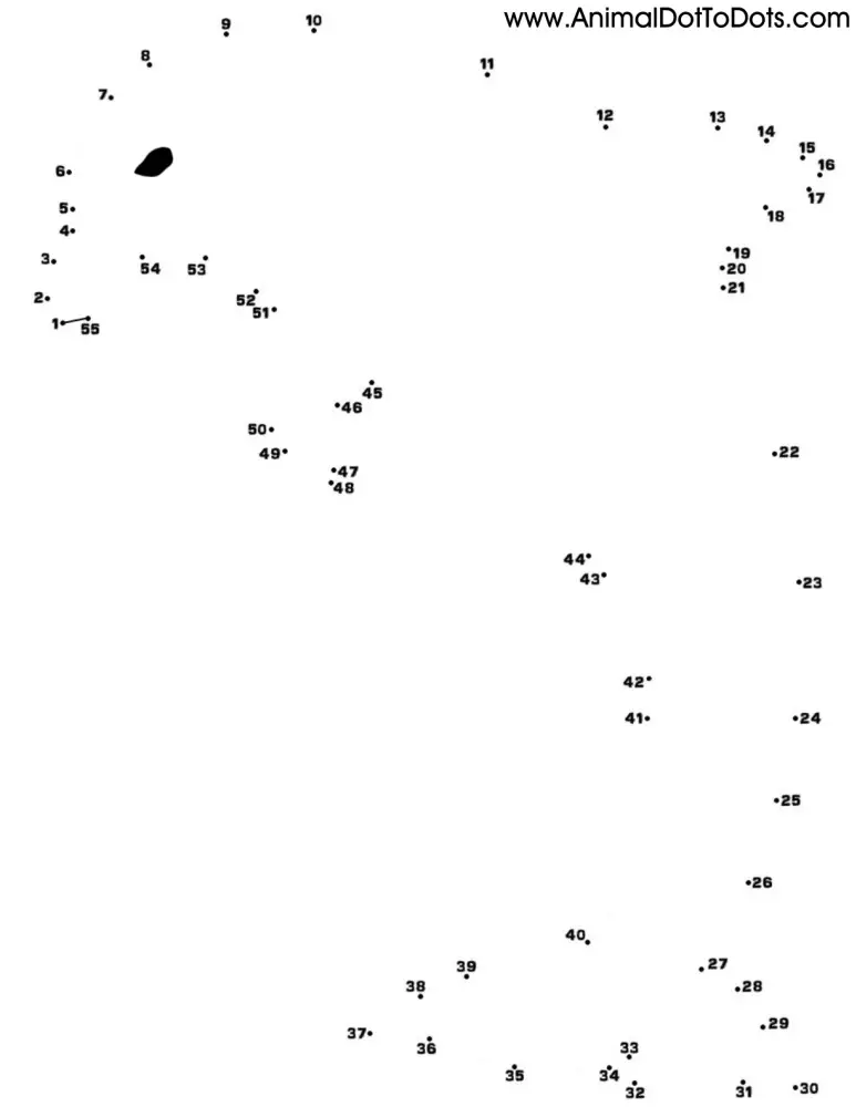 Free Printable Animal Dot-to-dot Dolphin