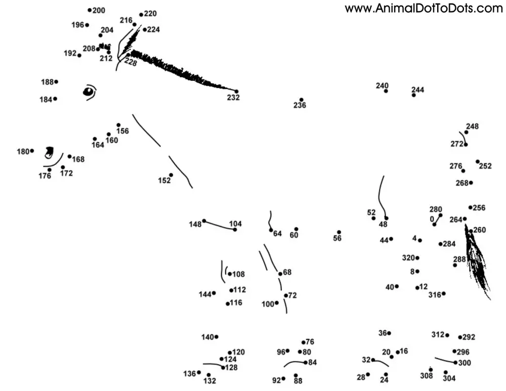 Free Printable Animal Dot-to-dot Donkey