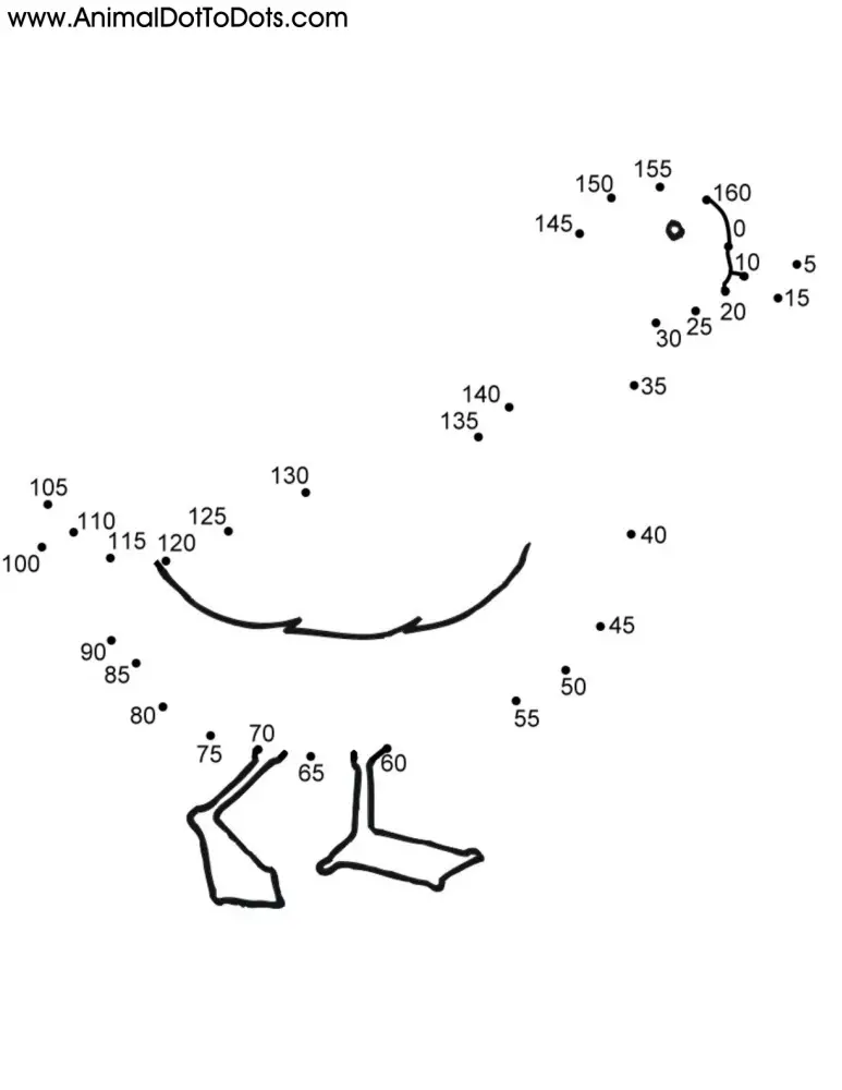 Free Printable Animal Dot-to-dot Duck