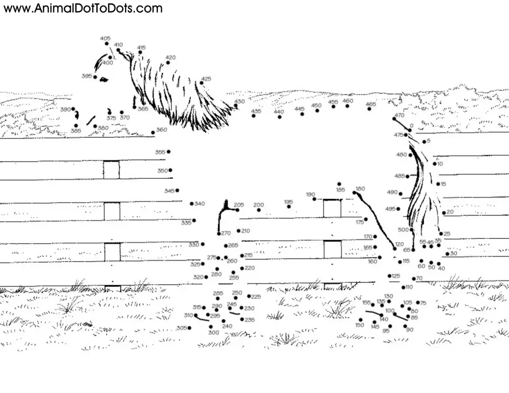 Free Printable Animal Dot-to-dot Horse