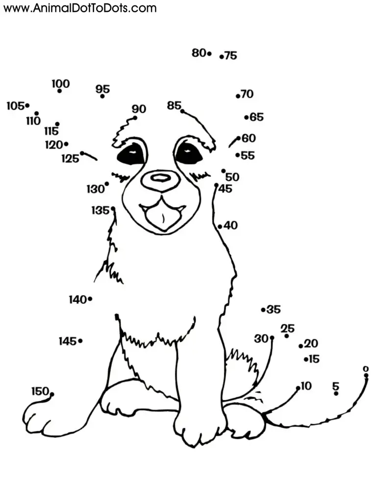 Free Printable Animal Dot-to-dot Puppy Dog